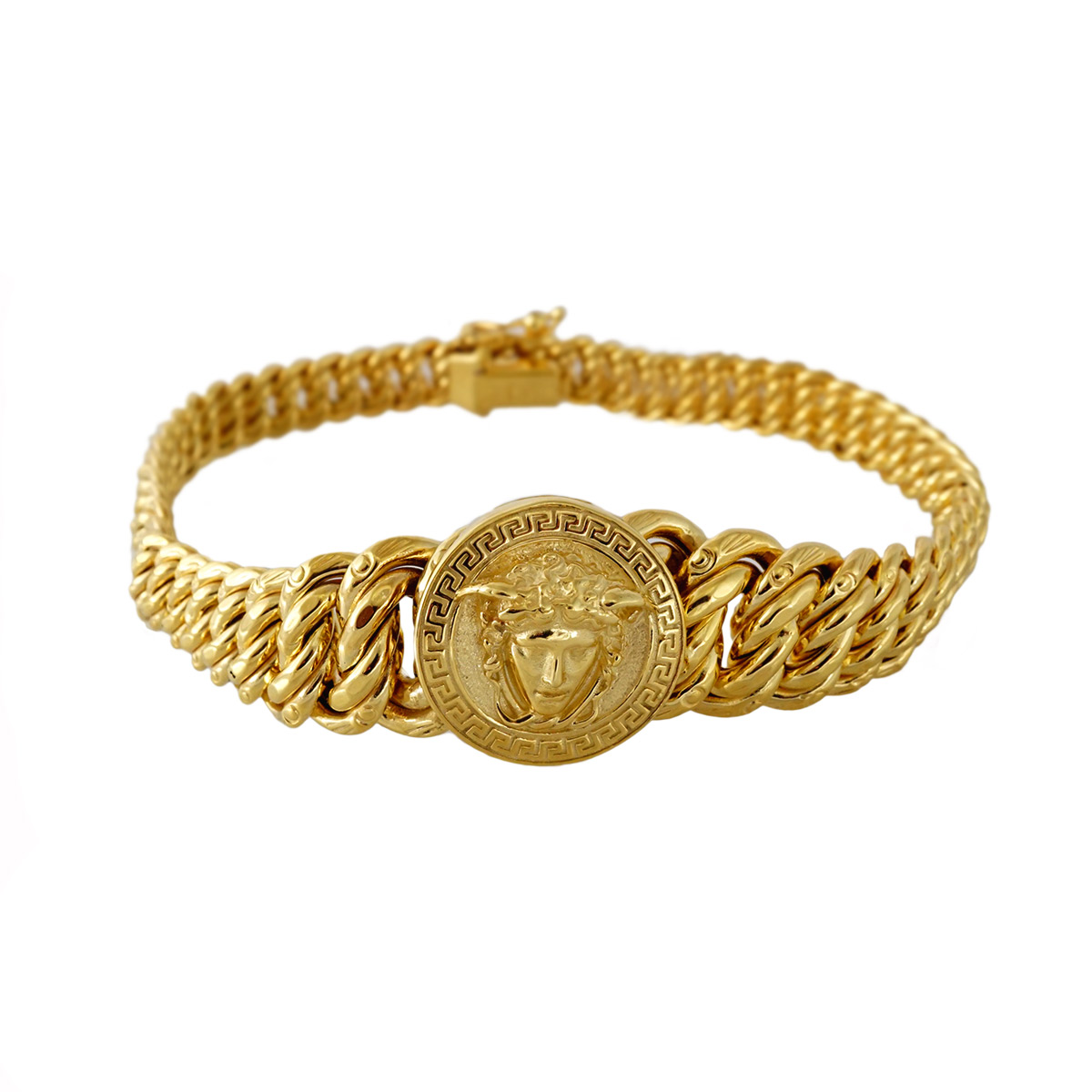 Herdenkings Twinkelen Wolkenkrabber Women's Versace Style gold Bracelet - Pochy Jewelry Factory